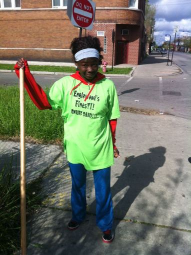 RAGE Student Club Member at Greater Englewood Unity Clean Up Day