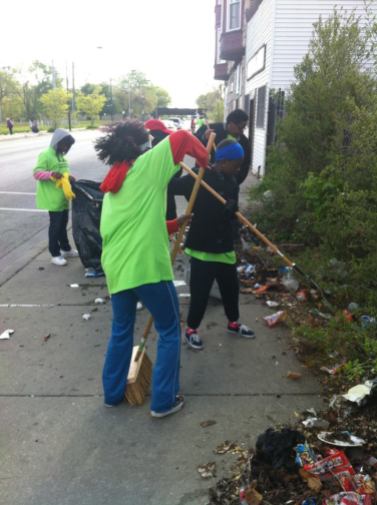 RAGE student club members at Greater Englewood Clean Up Day